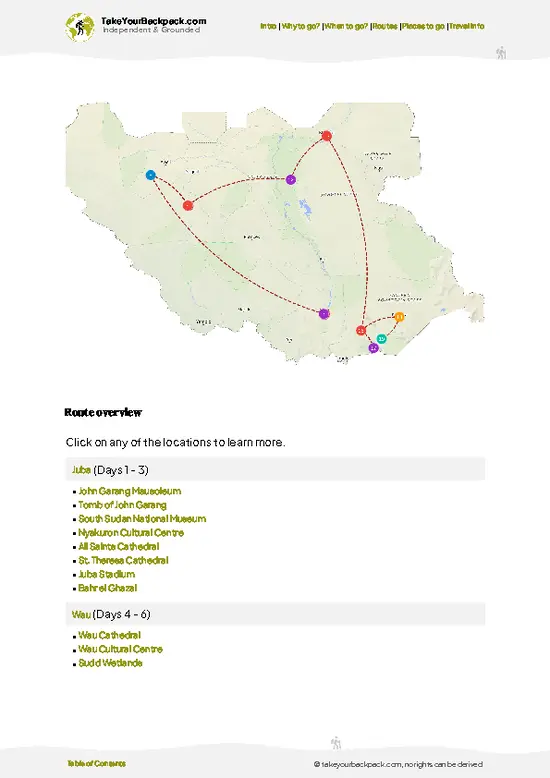 example page 4 from our offline Travel Guide for South Sudan
